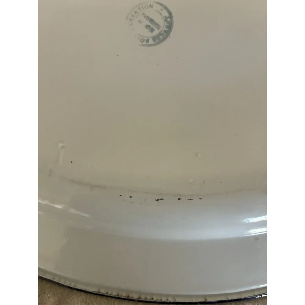 Enamelware Fruit Flowers Oval Serving Tray‎ Approx. 18x14